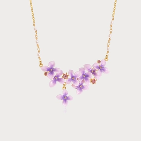 Early Lilac Enamel Necklace Dazzling Shine