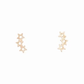 Simple Style Gold Starline Stud Earrings