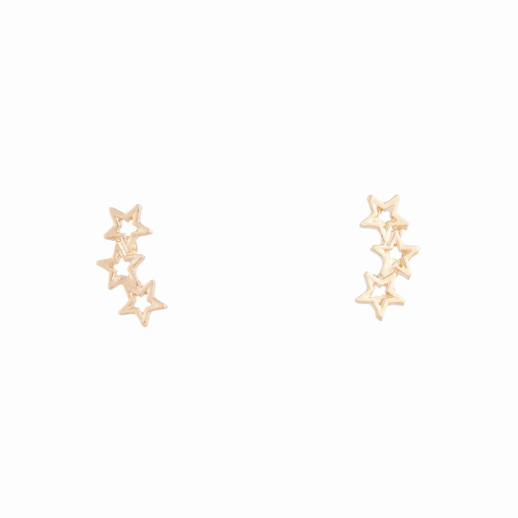 Simple Style Gold Starline Stud Earrings