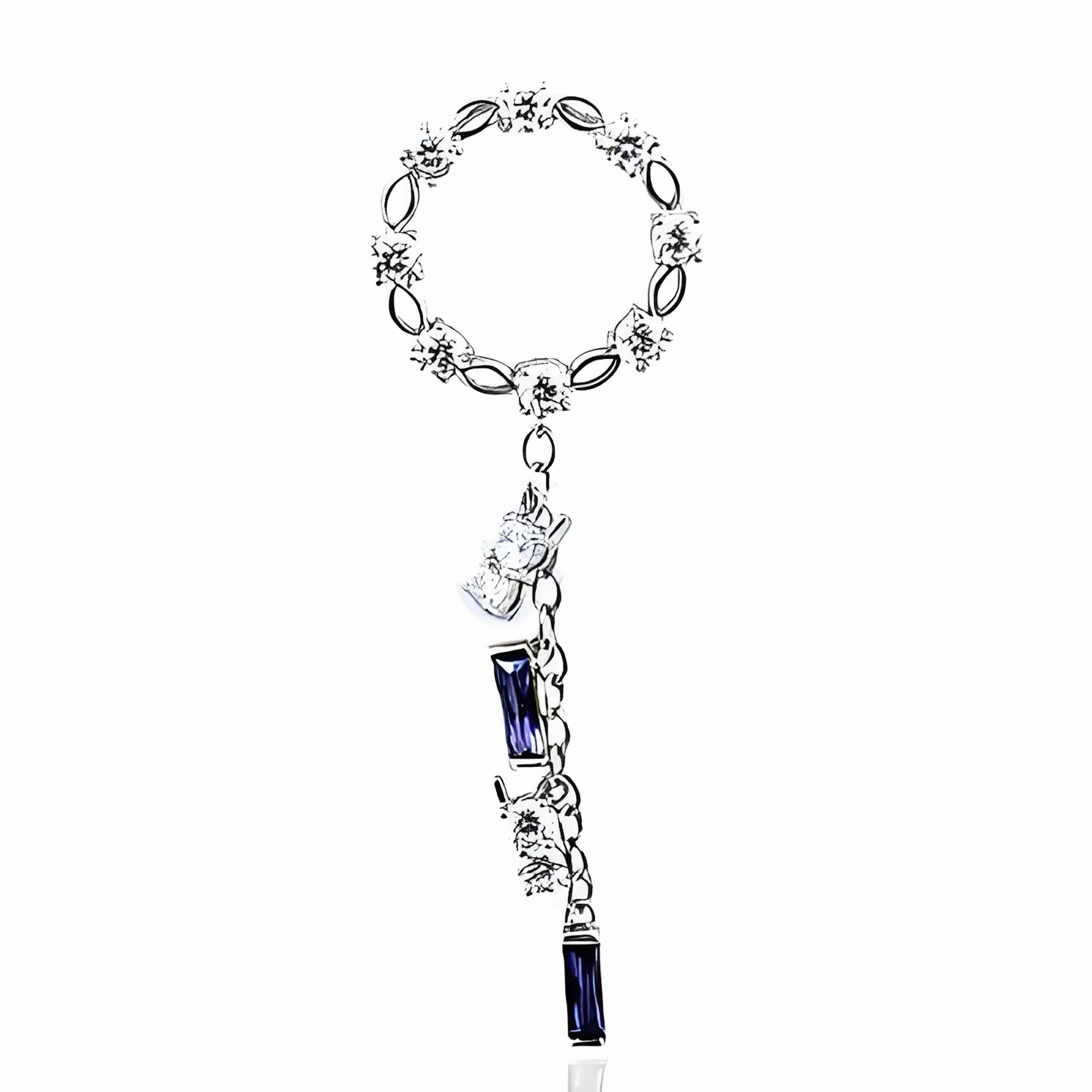 Chic Layer Engagement Style Elegant 925 Silver Amethyst CZ Pendant