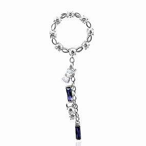 Chic Layer Engagement Style Elegant 925 Silver Amethyst CZ Pendant