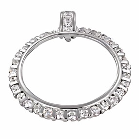 Elegant 925 Silver Pendant with Delicate Cubic Zirconia Gemstone Ornamental Chain Jewelry