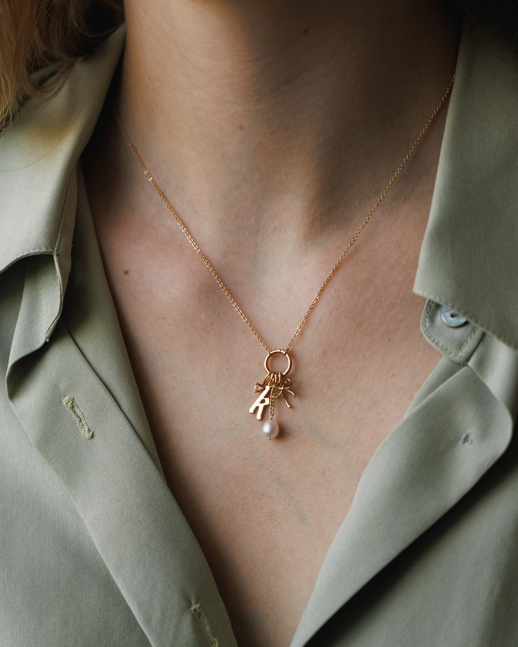 Weekend Brunch Suspended Pearl Charm