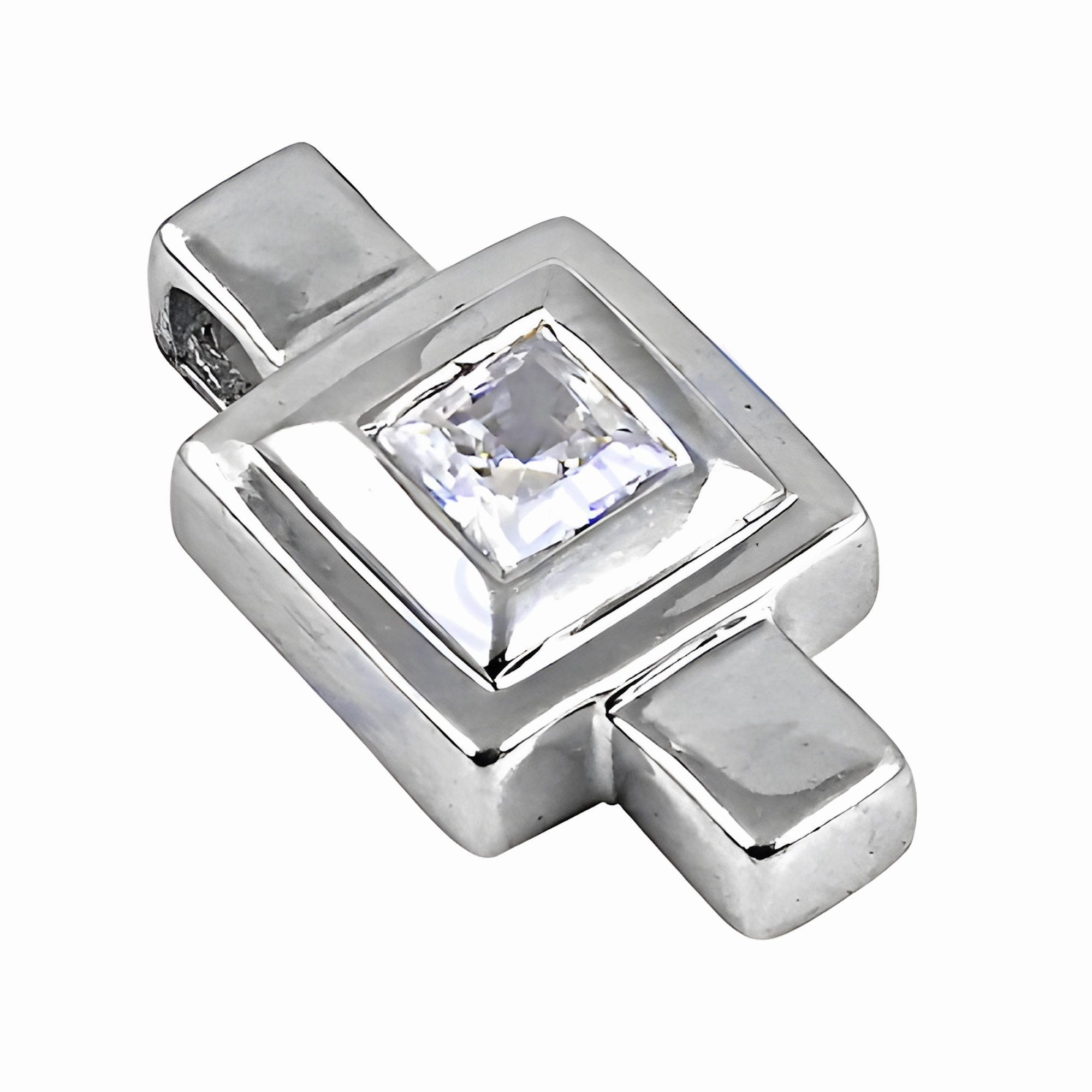 Contemporary Style Elegant Antique Silver Pendant with Cubic Zirconia - Simple and Timeless Design