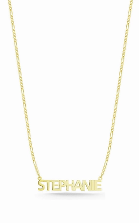 Delicate Finish Solid Nameplate Pendant Necklace