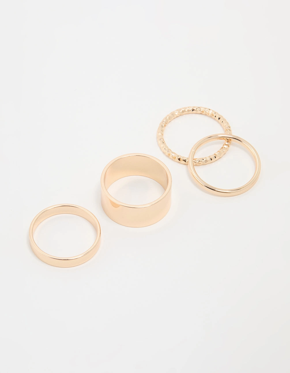 Gold Thick & Thin Cigar Stacking Rings 4-Pack Clean Vibe