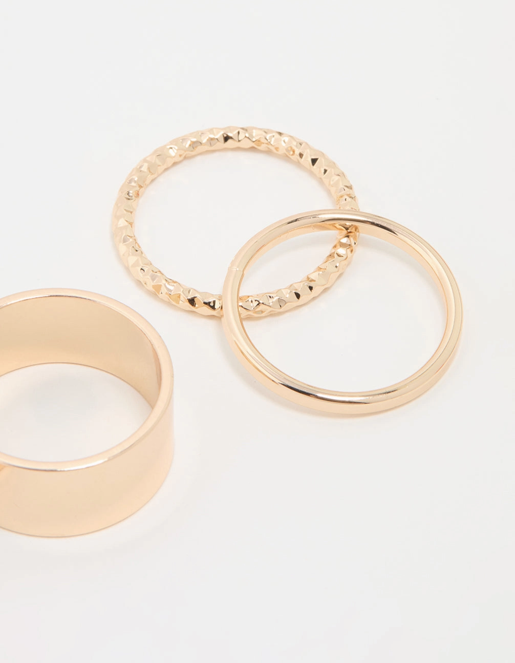 Timeless Layer Gold Thick & Thin Cigar Stacking Rings 4-Pack