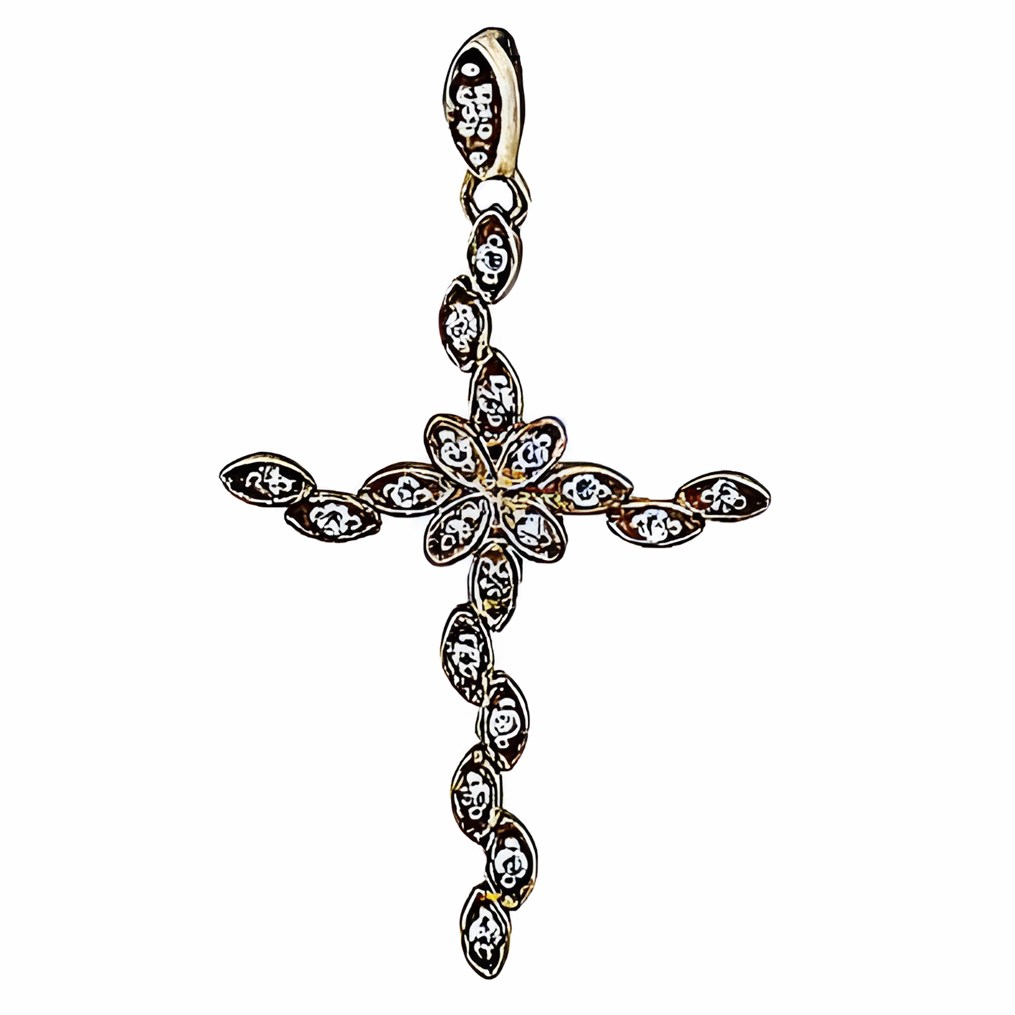 Warm Style Elegant Cross Gold Plated Silver Pendant with Cubic Zirconia - Perfect Gift