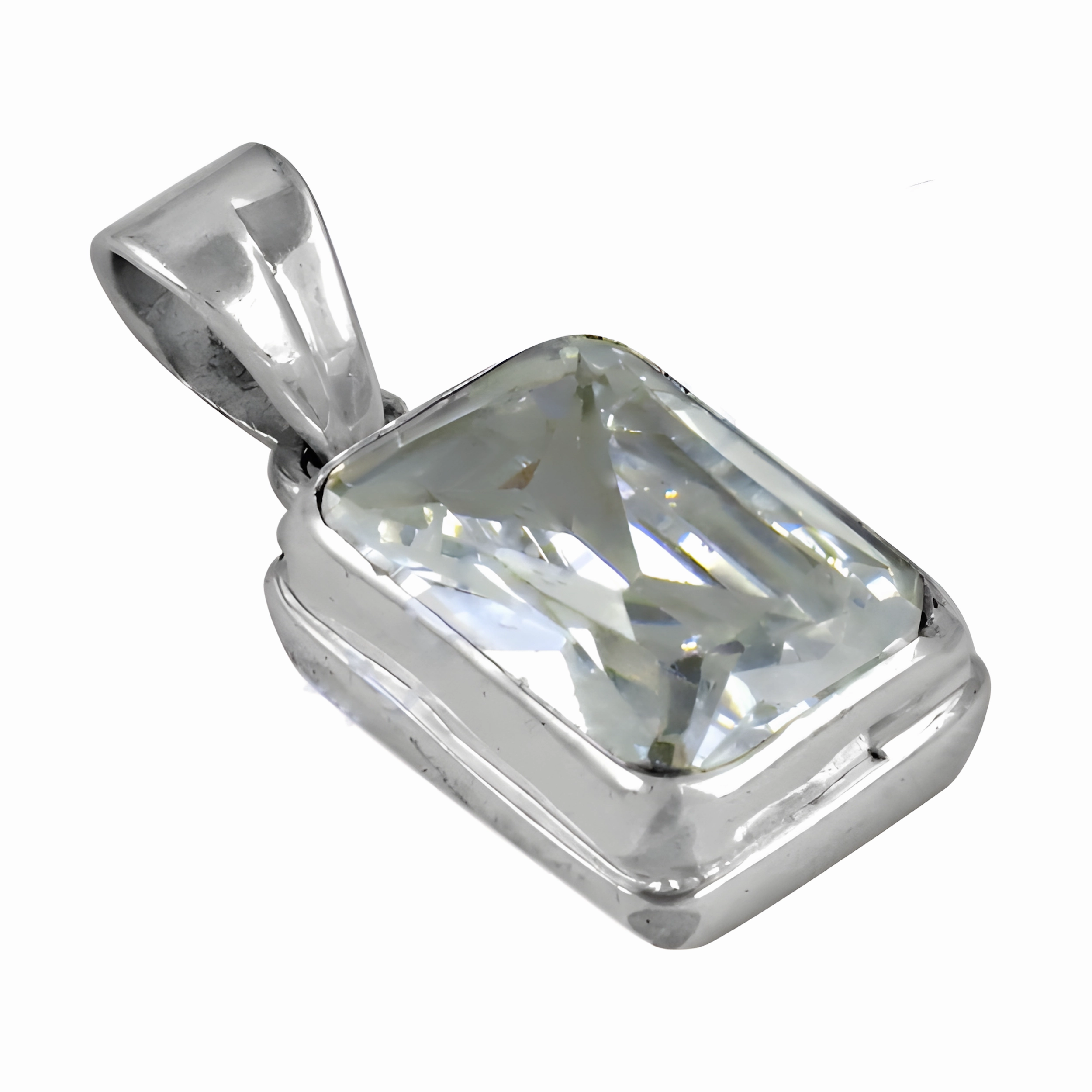 Elegant Cubic Zirconia Gemstone Silver Pendant - Classy Jewelry for Every Occasion Travel Gift