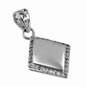 Seasonal Trend Elegant Delicate Silver Pendant with Cubic Zirconia - Perfect Jewelry Gift