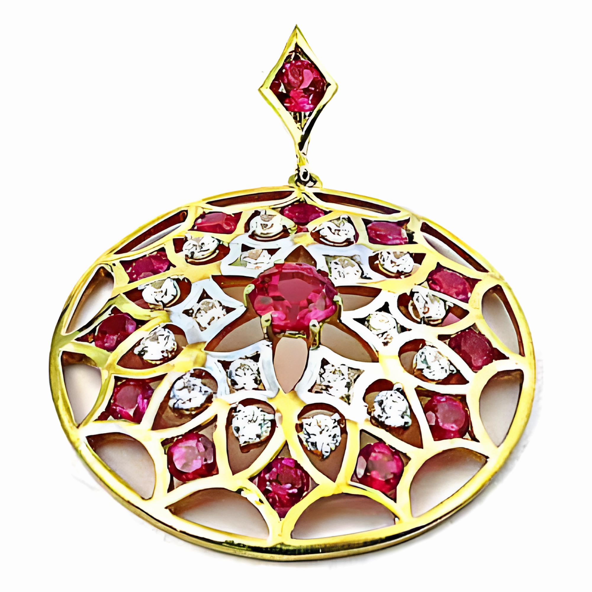 Present Piece Minimal Beauty Elegant Designer Pink & White Cubic Zirconia Silver Pendant Jewelry