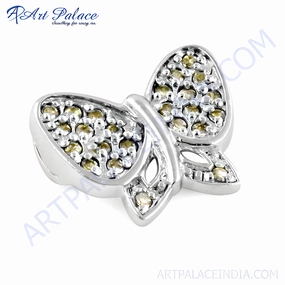 Exclusive piece Elegant Butterfly Zirconia Gemstone Silver Pendant - Perfect Gift for Her
