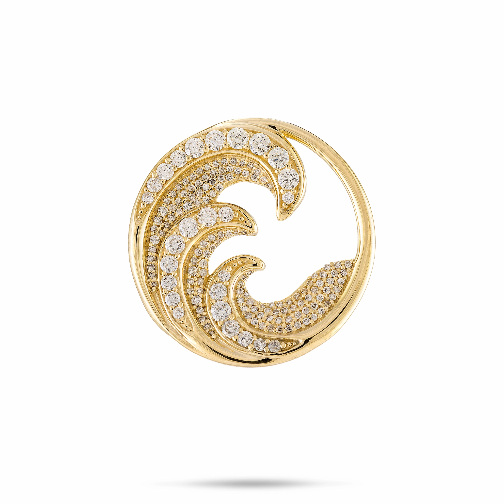 Nalu Pendant in Gold with Diamonds - 26mm Heirloom Item Simple Detail