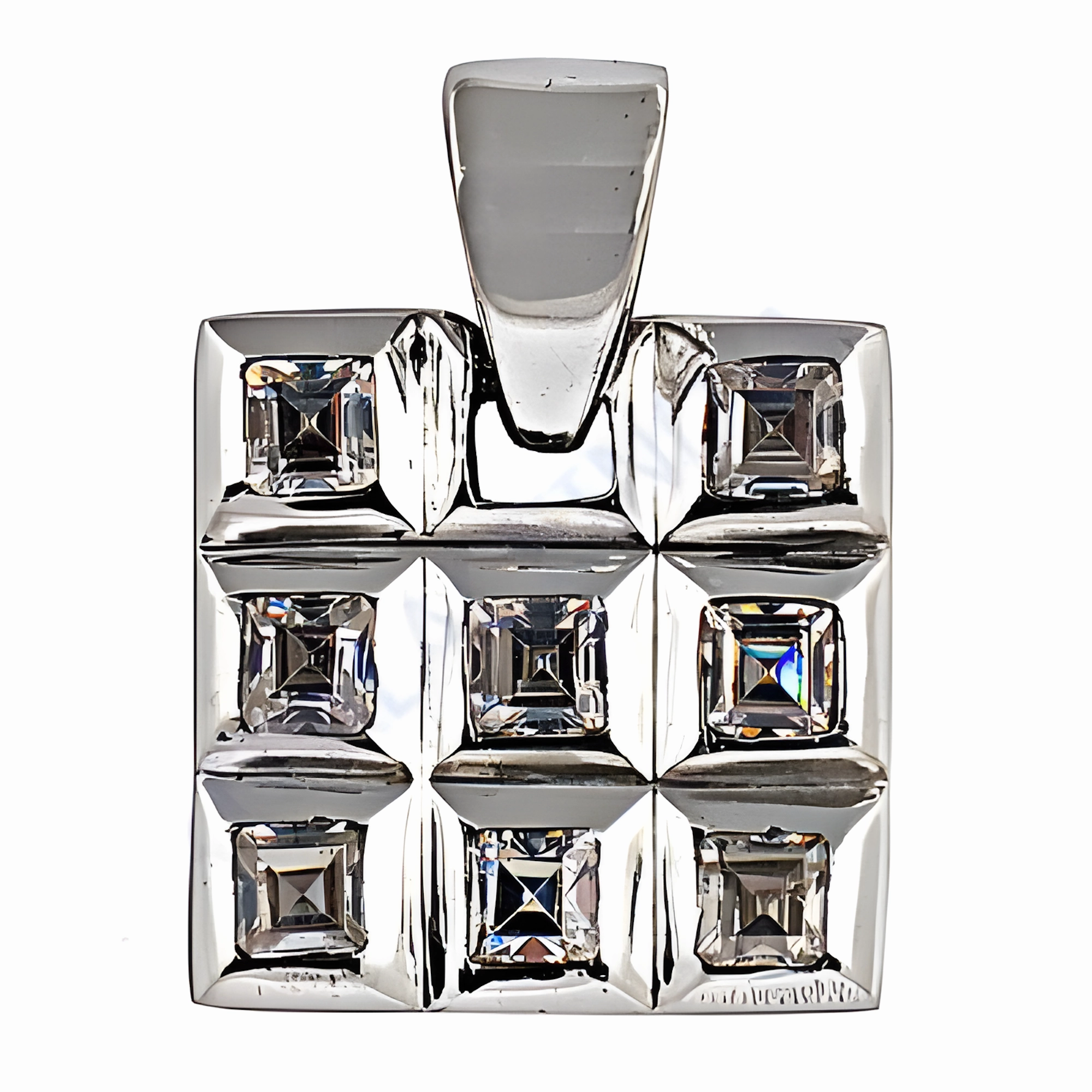 Elegant Fashion Cubic Zirconia Gemstone Silver Pendant - Shop Now Monogrammed Item Daily Essential