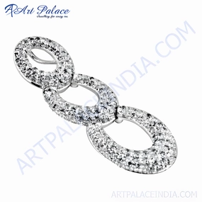 Summer Accent Handmade Accessory Elegant Fashionable Cubic Zirconia Gemstone Silver Pendant