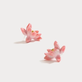 Lotus Enamel Earrings Brunch Look