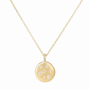 Golden Disc Necklace - 18k gold   Reclaimed Diamonds Finest Highlight Crisp Look