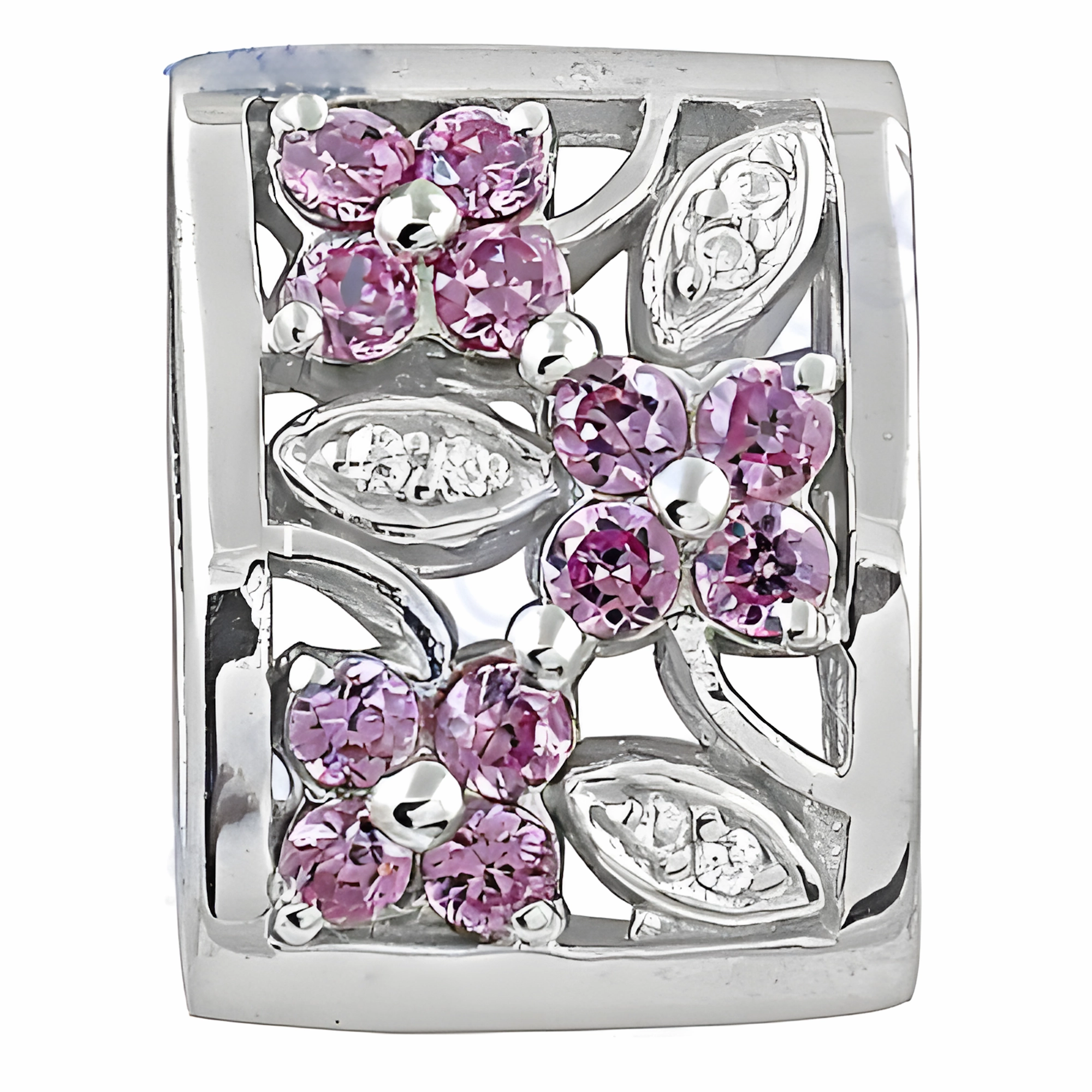 Satin Adornment Affordable Design Elegant Indian Design Silver Pink Cubic Zirconia Pendant - Shop Now