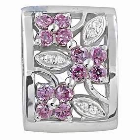 Satin Adornment Affordable Design Elegant Indian Design Silver Pink Cubic Zirconia Pendant - Shop Now