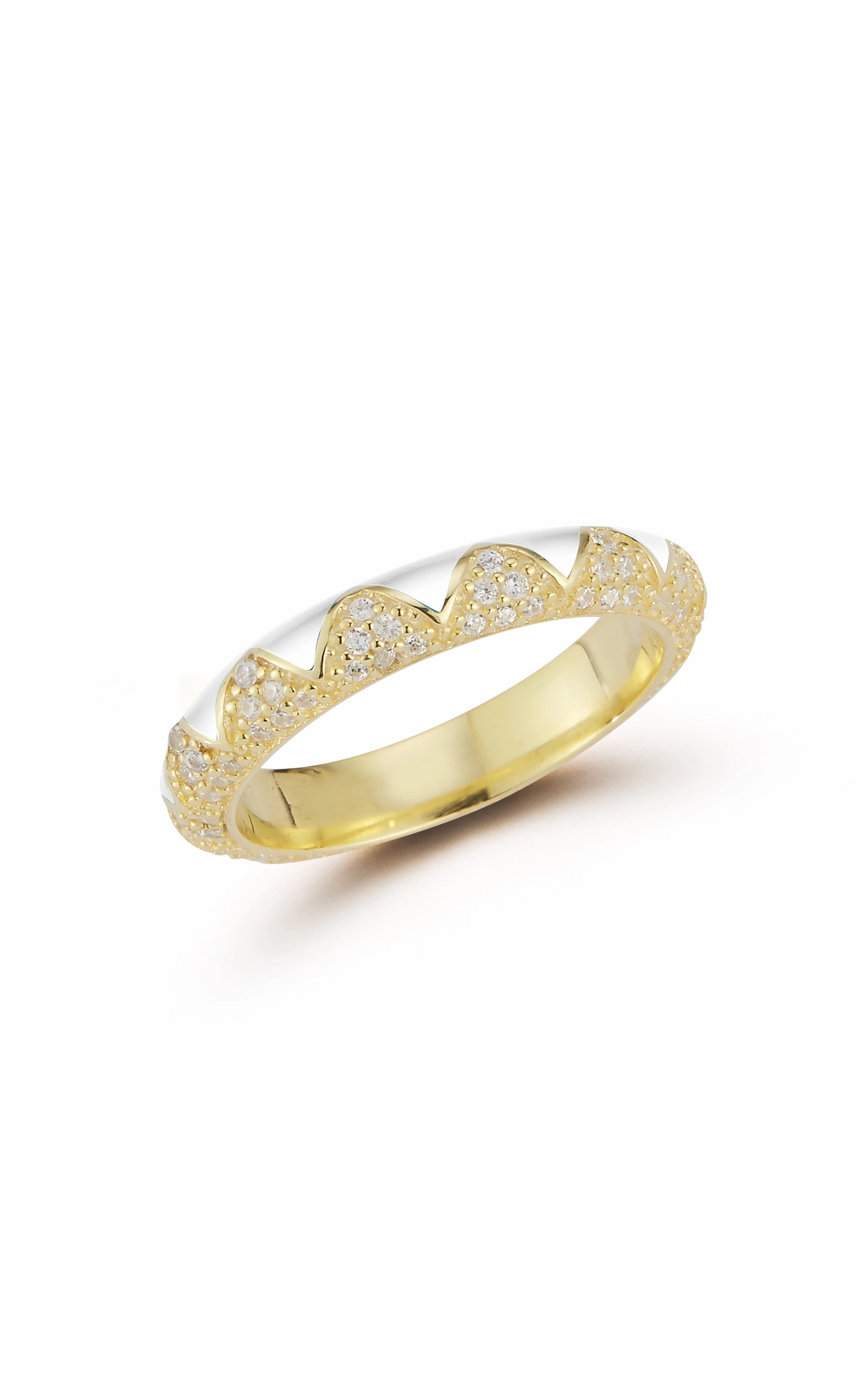 Zig Zag Band Ring Polished Glam