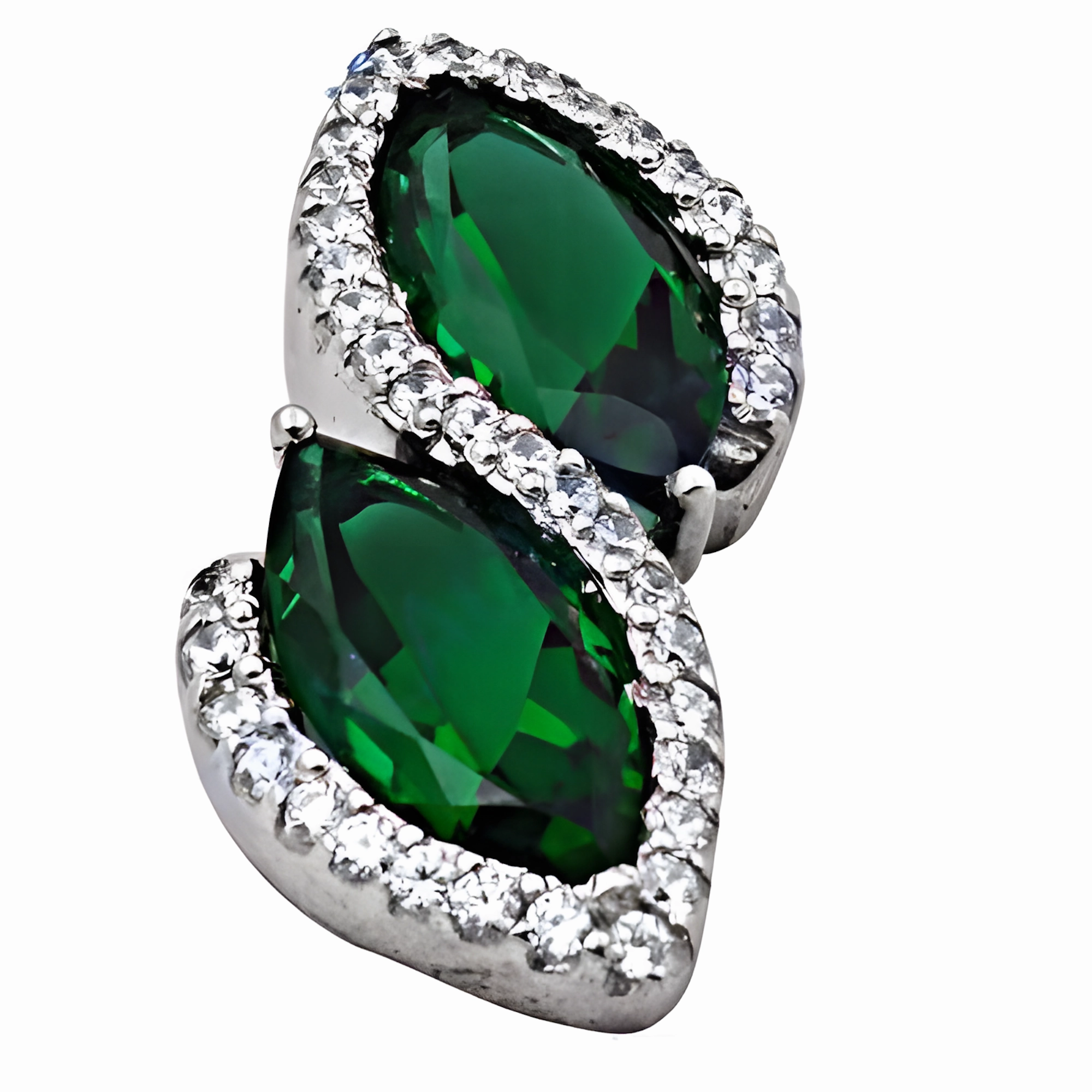 Elegant Party Wear Designer Pendant with Silver, Cubic Zirconia, and Green Quartz Gemstone Bright Shine Business Accent