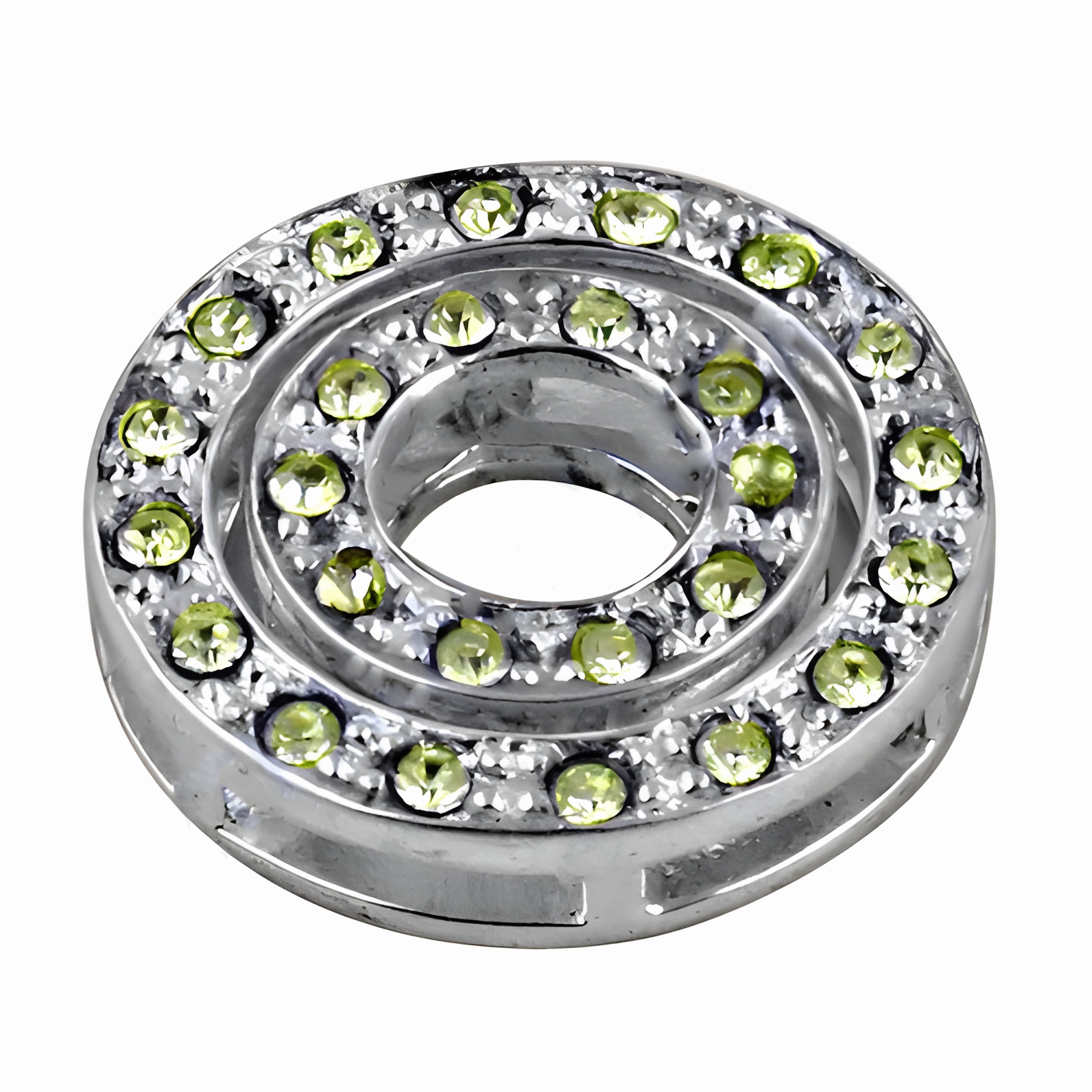 Fashion Hit For Colleague Elegant Peridot and Cubic Zirconia Silver Pendant - Charming Jewelry Piece