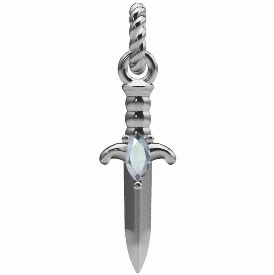 Moonstone Dagger Charm Trendy Item Artisan Style