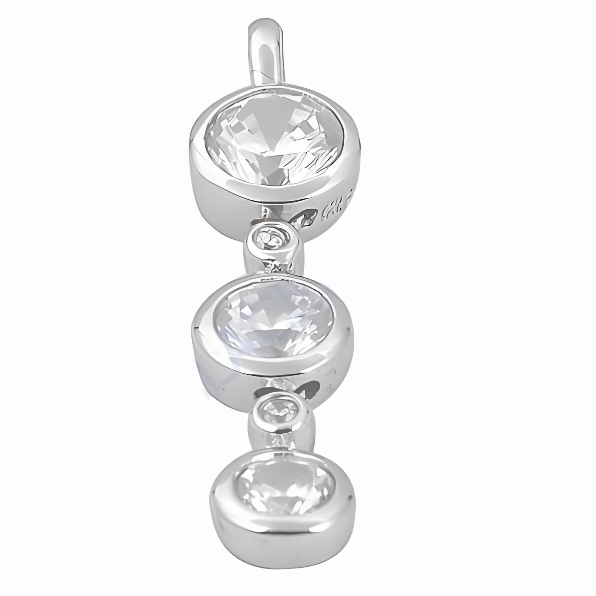 Elegant Silver Cubic Zirconia Gemstone Pendant Jewelry - Simple Design Special Accent Cool gift