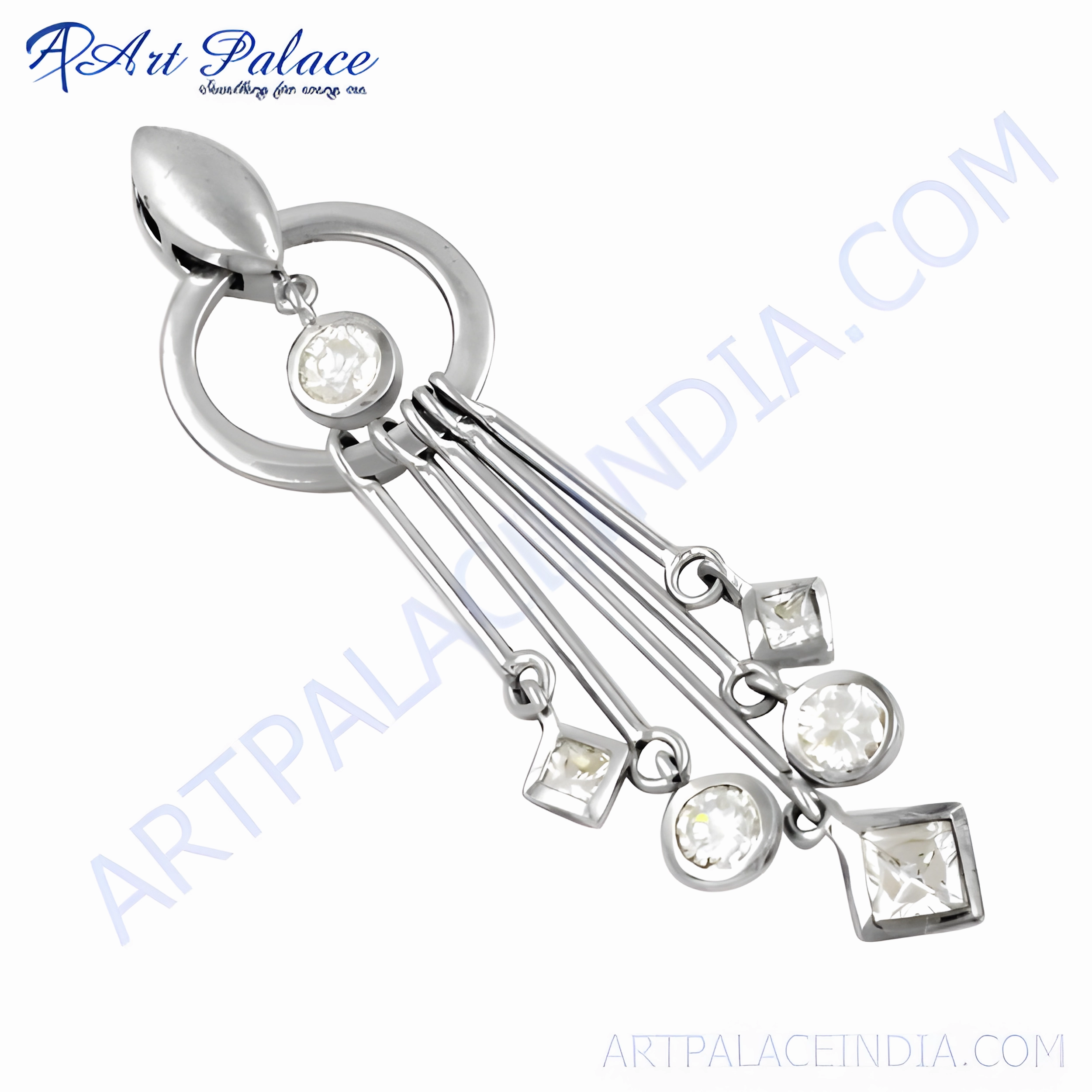Multicultural Piece Elegant Silver Pendant with Cubic Zirconia - Must-Have Fashion Accessory