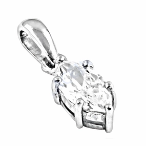 Elegant Silver Pendant with Delicate Cubic Zirconia Gemstone Celebratory Piece Modern Look