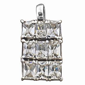 Classic Cubic Zirconia Gemstone 925 Silver Pendant - Elegant CZ Jewelry Showing Accessory
