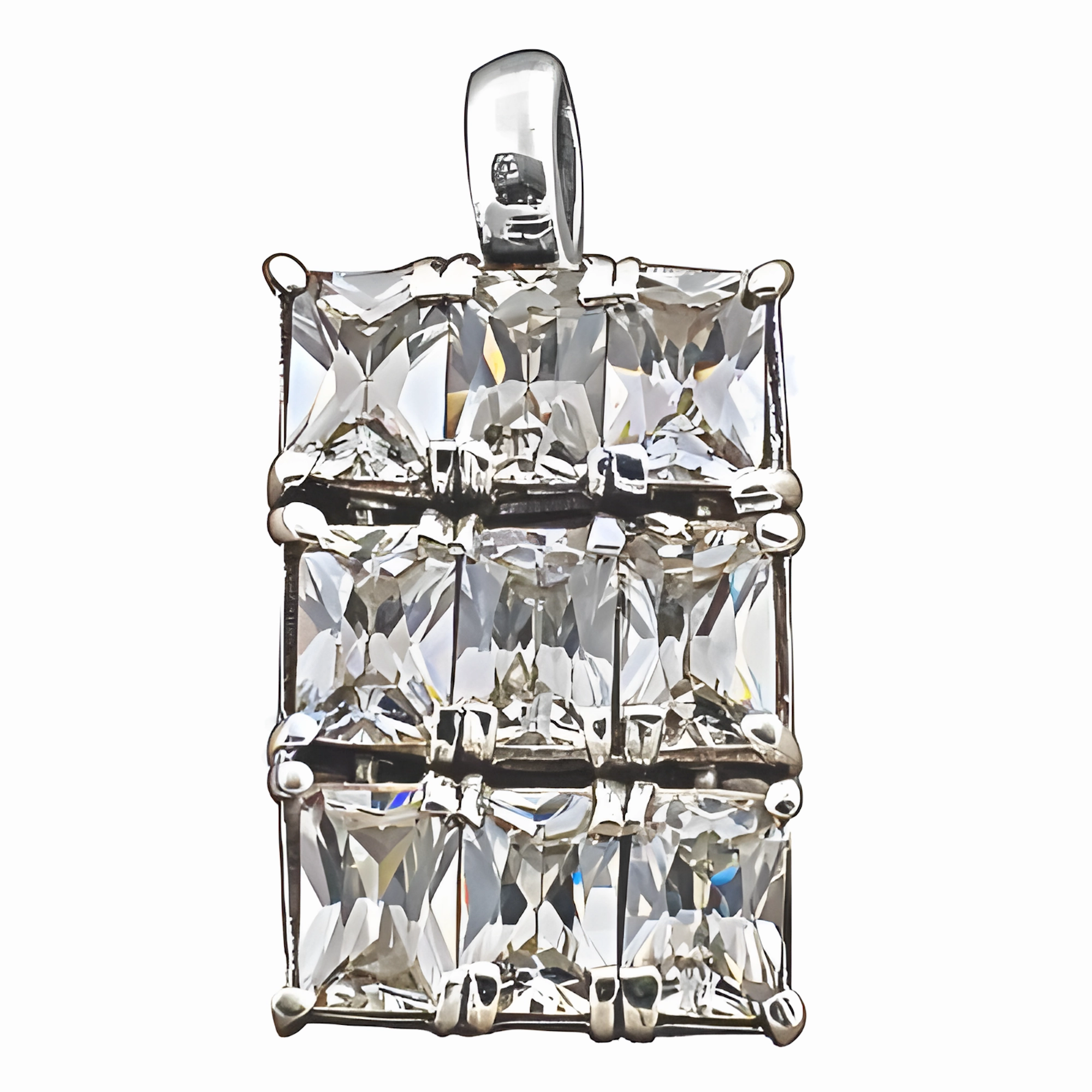 Classic Cubic Zirconia Gemstone 925 Silver Pendant - Elegant CZ Jewelry Showing Accessory