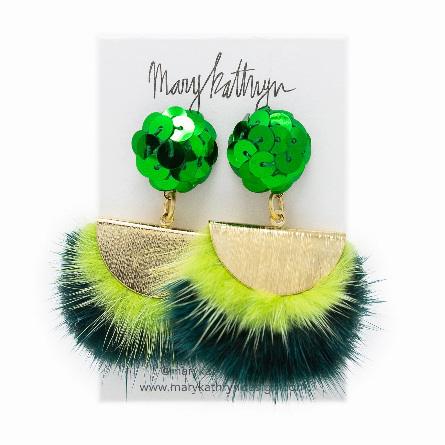Green Aurora Puff Earrings Radiant Craft True Shine