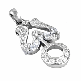 Perfect Present Elegant Sterling Silver Pendant with Stylish Cubic Zirconia Gemstone