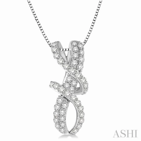 1/2 Ctw Round Cut Diamond Pendant in 14K White Gold with Chain Work Present Stunning Ornament