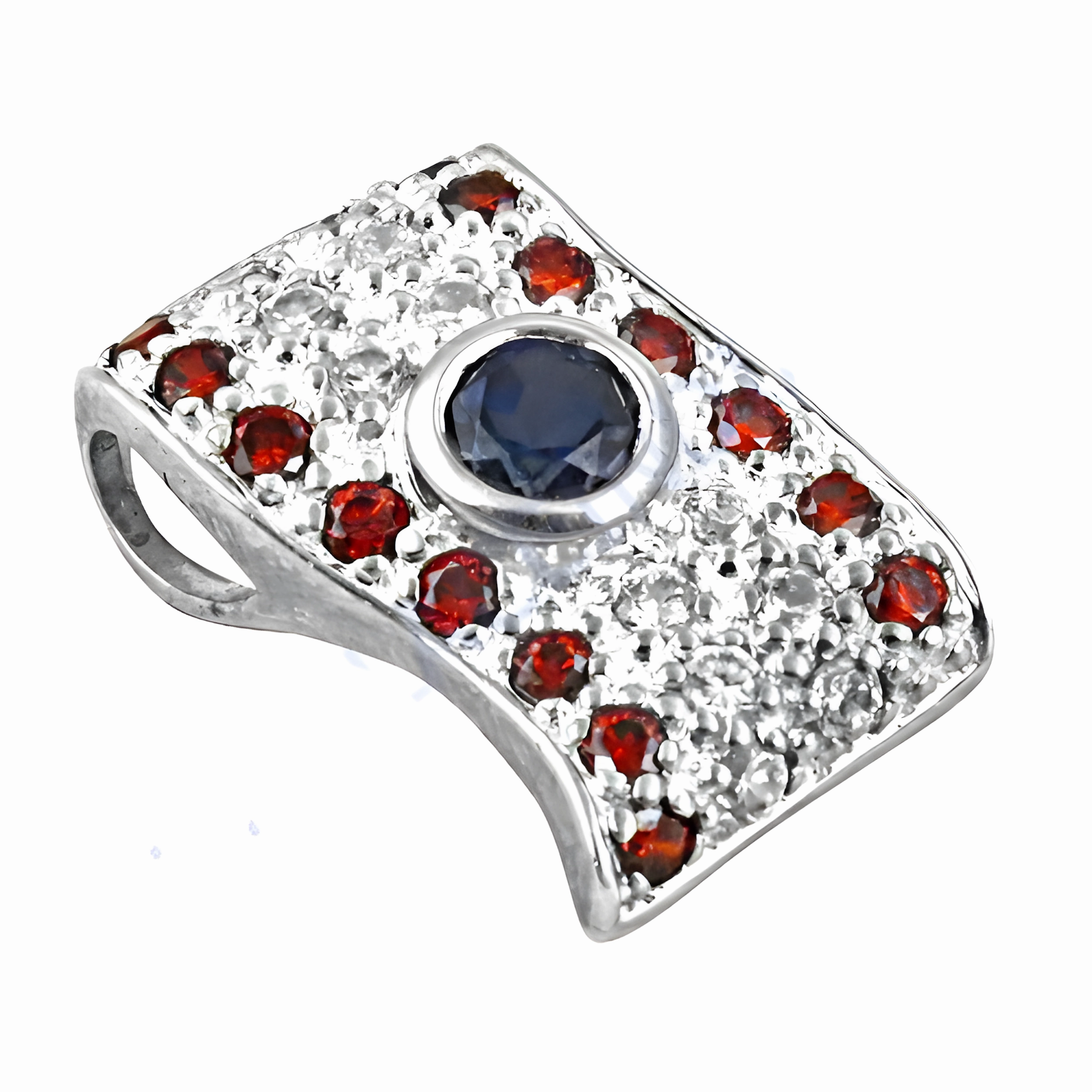 Hot Luxury Multi CZ Gemstone Silver Pendant - Stunning Jewelry for Every Occasion Lightweight Piece