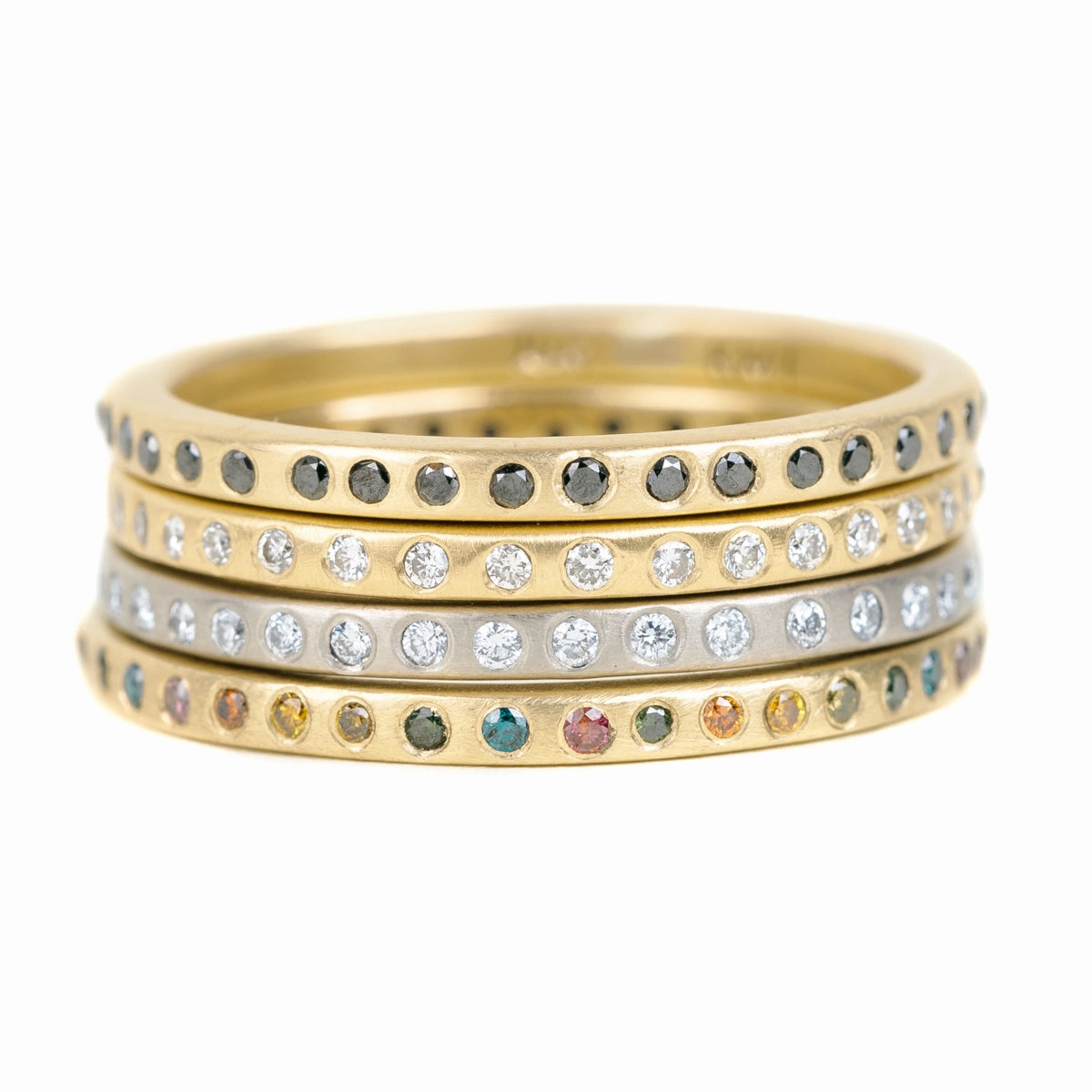 Eternity Diamond Band - 18ky Gold   Colored Diamonds Signature Flair