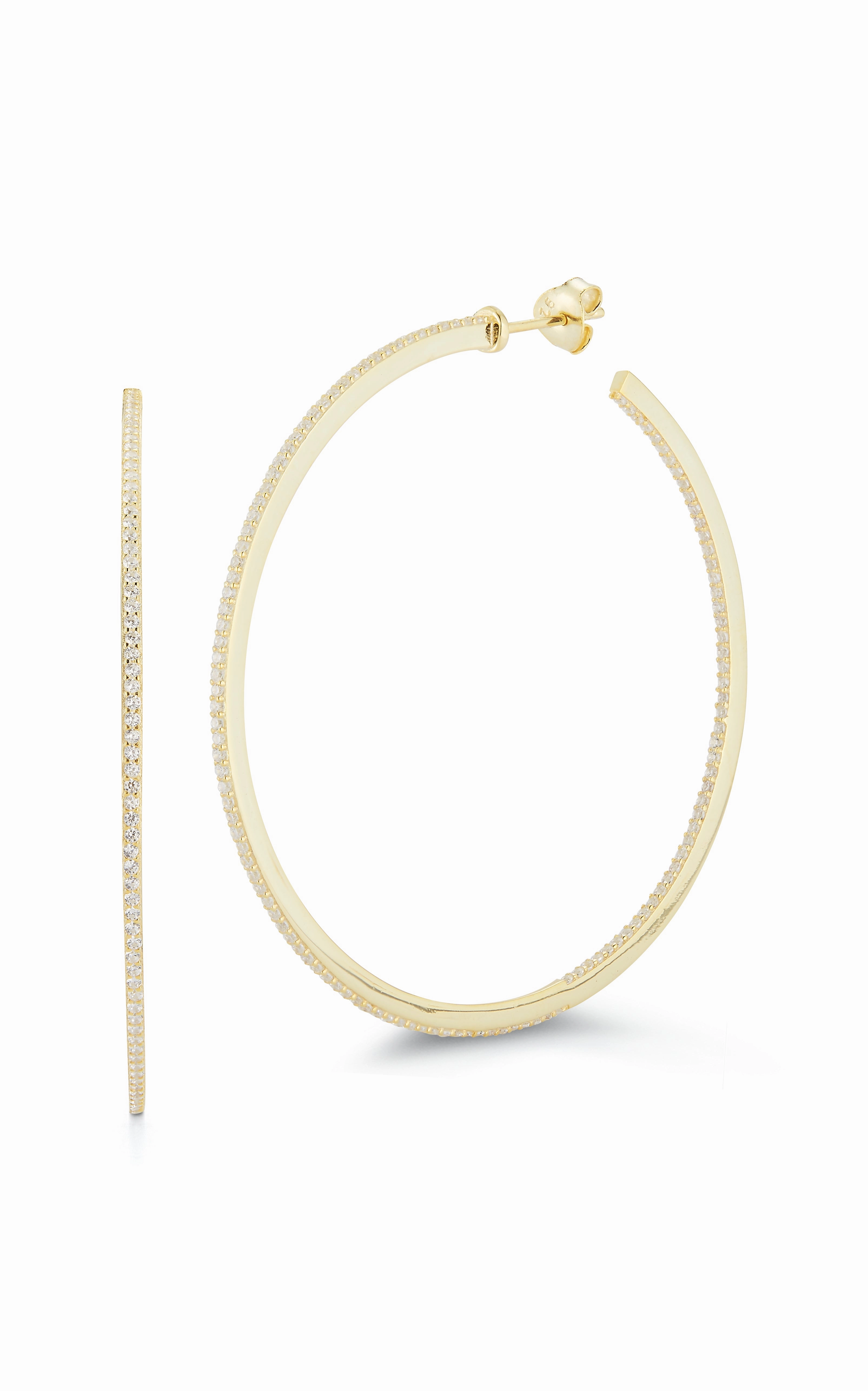 Fresh Sparkle Versatile Style XL Thin Inside-Out Hoop Earring