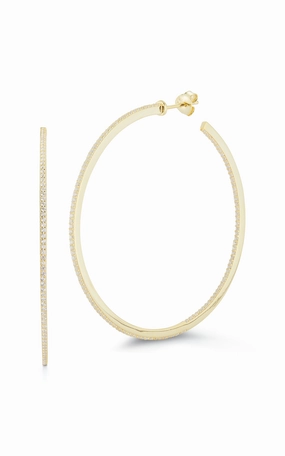 Fresh Sparkle Versatile Style XL Thin Inside-Out Hoop Earring