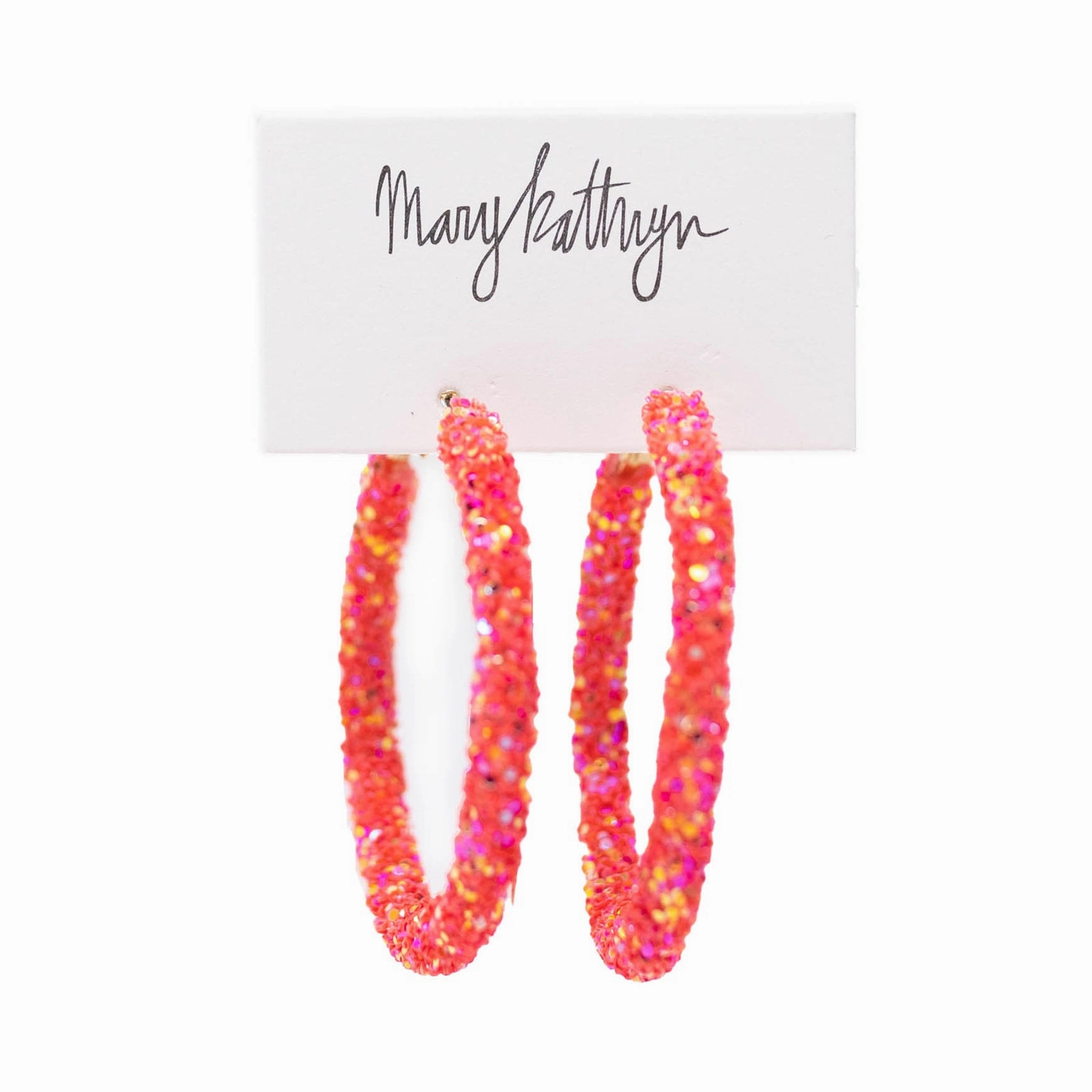 Coral Glitter Hoops Unique Sparkle