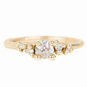 Antique Round Diamond Encrusted Ring Stylish pieces Beauty Fit