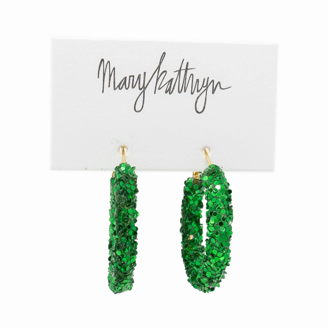 Unique Design Evergreen Glitter Hoops