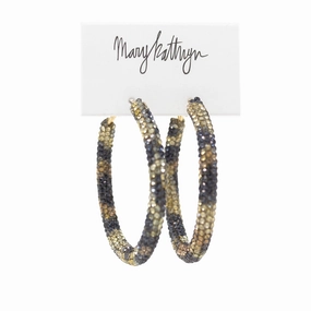 Stylish Statement Snakeskin Rhinestone Hoops