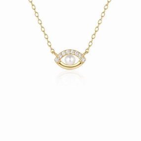 Symbolic Accessory EVIL EYE PEARL NECKLACE