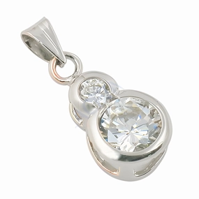 Stunning Cubic Zirconia Gemstone Silver Pendant - Elegant Jewelry Beautiful Jewelry