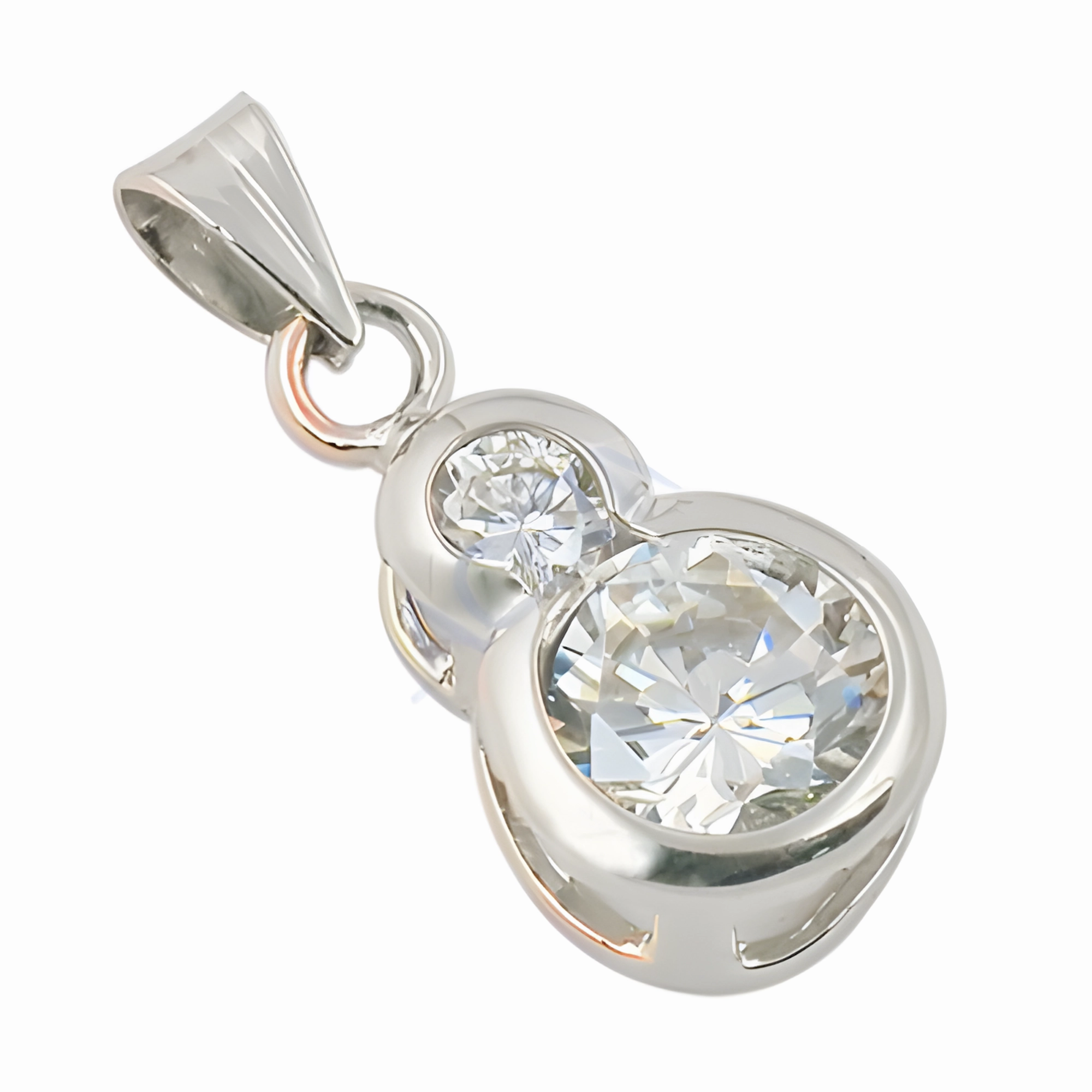 Stunning Cubic Zirconia Gemstone Silver Pendant - Elegant Jewelry Beautiful Jewelry
