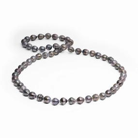 30.5" Circle Tahitian Black Pearl Strand - 10-12mm Sparkling Piece