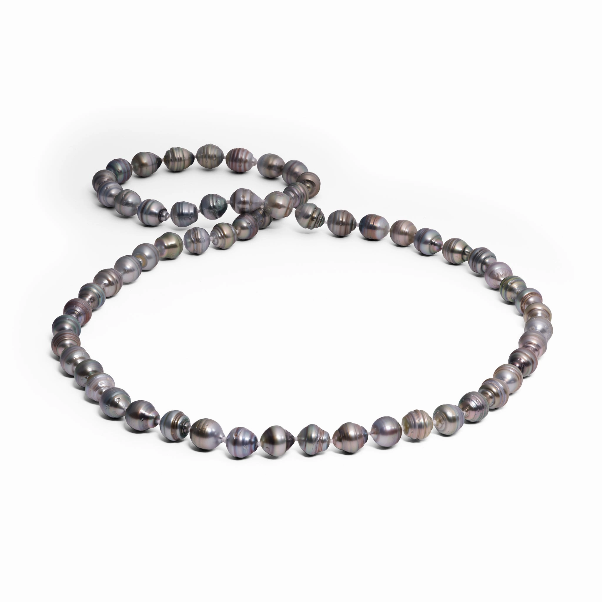 30.5" Circle Tahitian Black Pearl Strand - 10-12mm Sparkling Piece