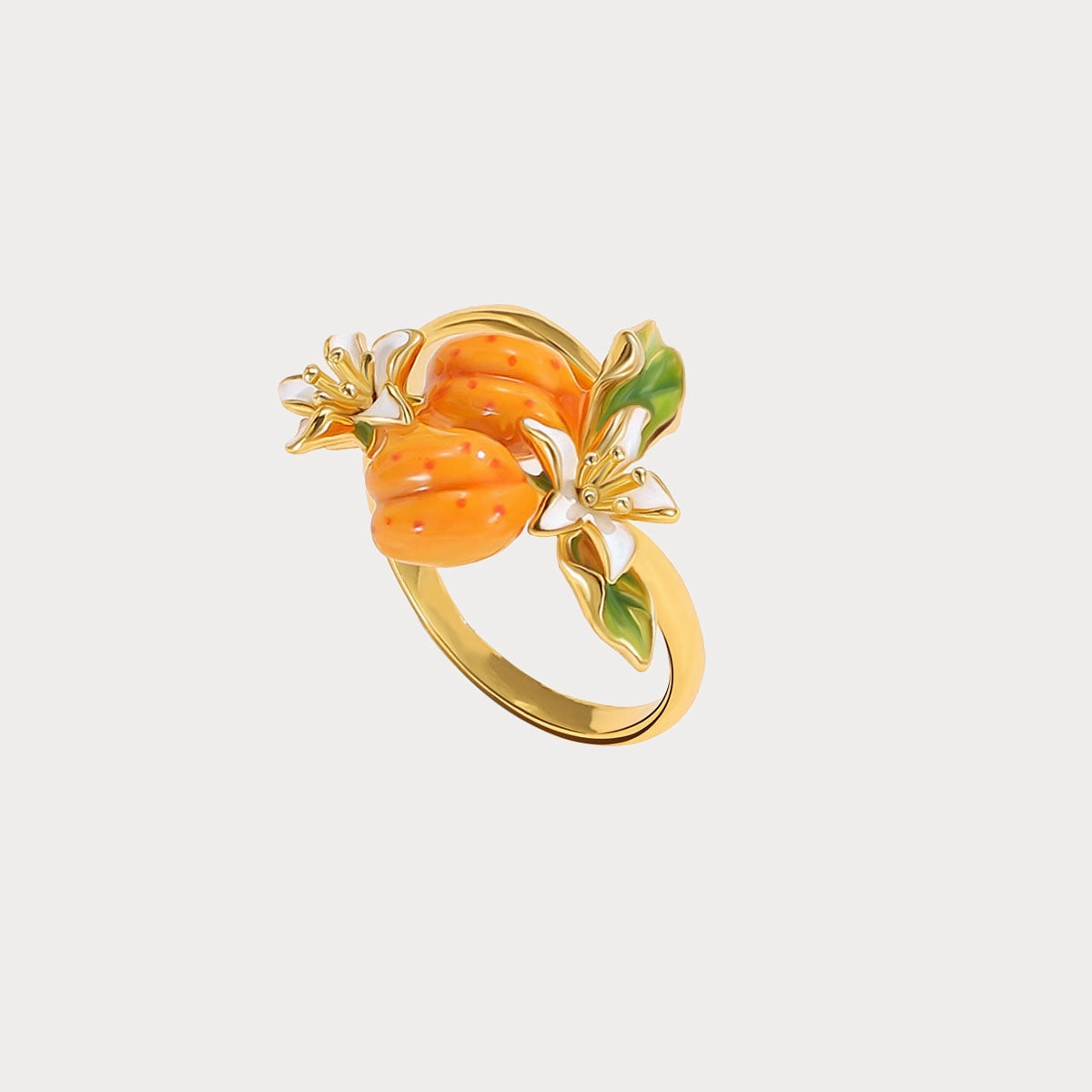 Golden Plum Flower Ring Personal Style