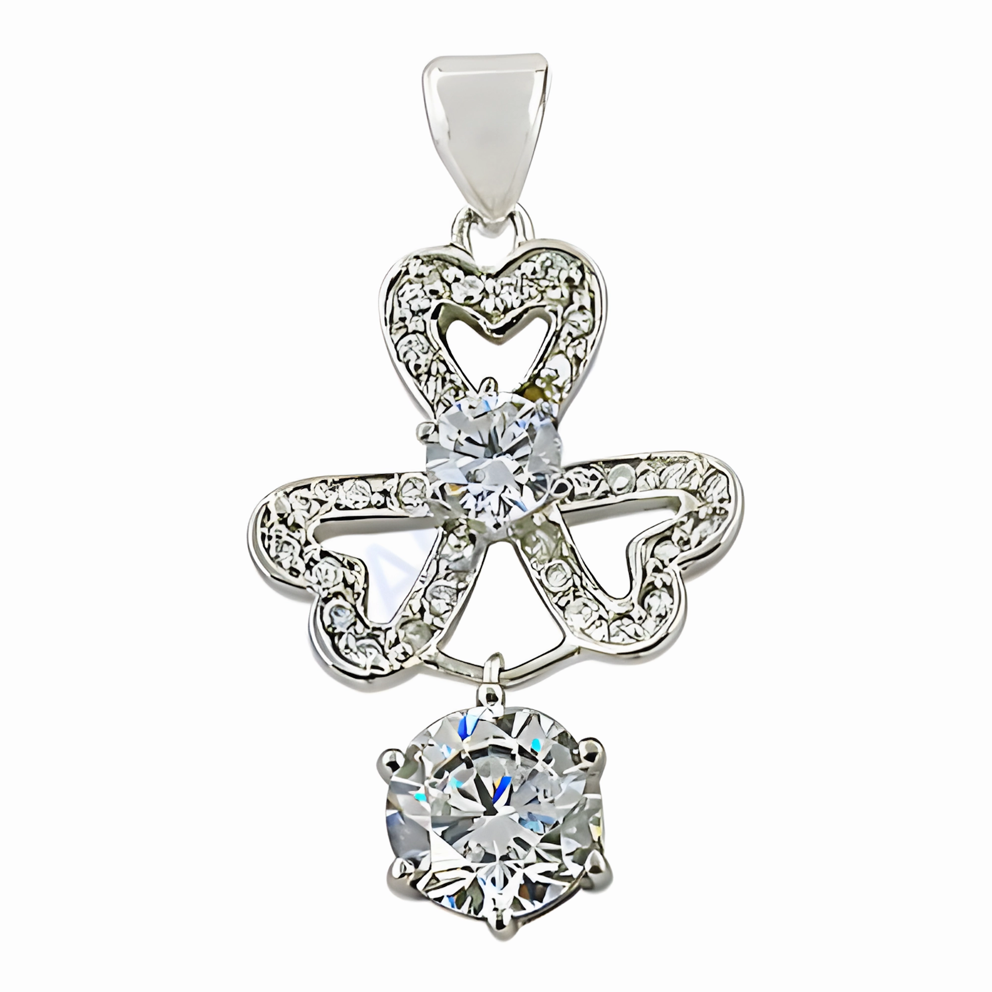 Travel Style Elegant Cubic Zirconia Gemstone Silver Pendant - Stylish & Creative Design